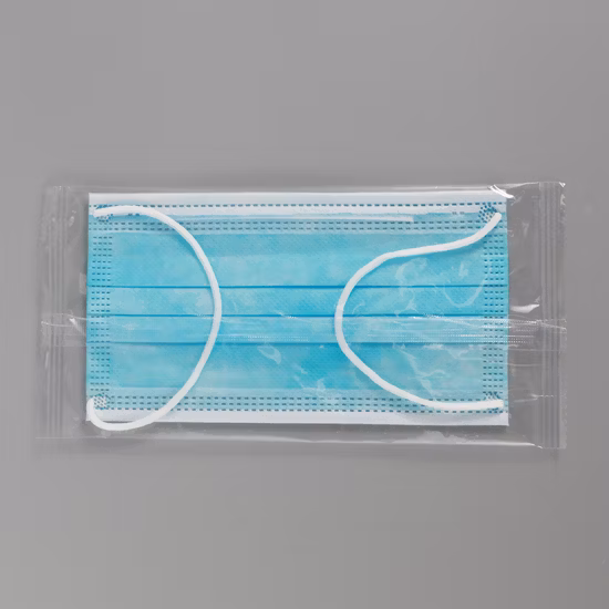 Wholesale Blue Anti Dust Non Woven Disposable Protective 3ply Earloop Folded Face Facial Mask with Meltblown Cloth for Civil Use