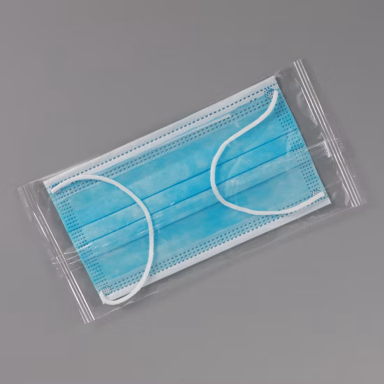 Wholesale Blue Anti Dust Non Woven Disposable Protective 3ply Earloop Folded Face Facial Mask with Meltblown Cloth for Civil Use